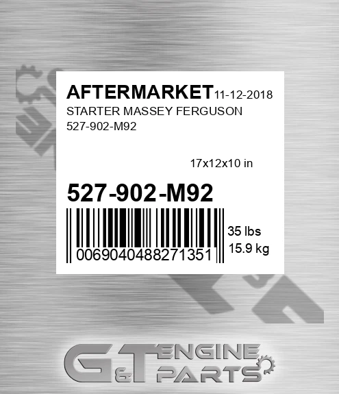 527-902-M92 Starter Massey Ferguson 527-902-m92 for AFTERMARKET