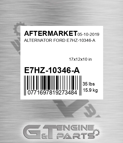 E7HZ-10346-A Alternator Ford E7hz-10346-a for AFTERMARKET