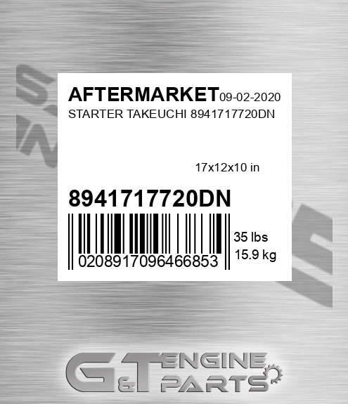 8941717720DN Starter Takeuchi for AFTERMARKET
