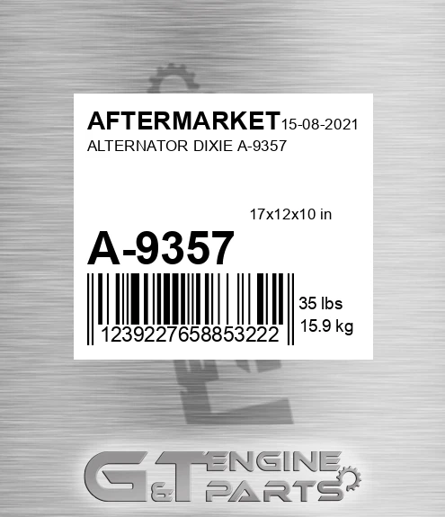 A-9357 Alternator Dixie A-9357 for AFTERMARKET