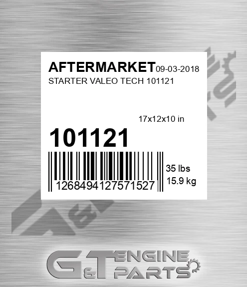 101121 Starter Valeo Tech for AFTERMARKET