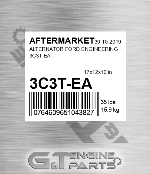 3C3T-EA Alternator Ford Engineering 3c3t-ea for AFTERMARKET