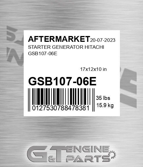 GSB107-06E Starter Generator Hitachi Gsb107-06e for AFTERMARKET