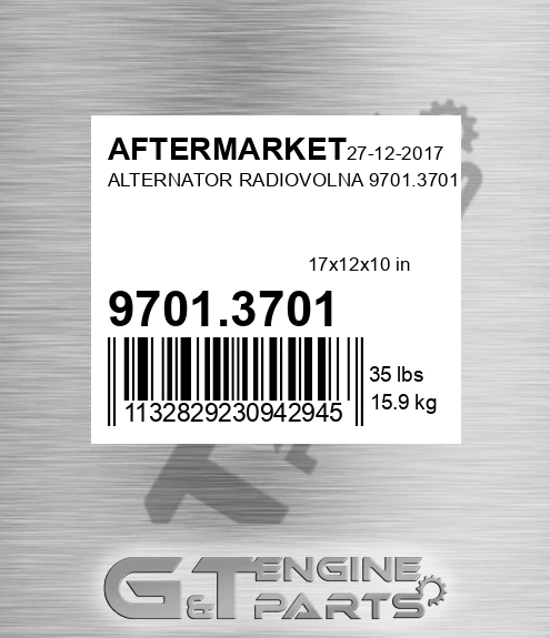 9701.3701 Alternator Radiovolna 9701.3701 for AFTERMARKET