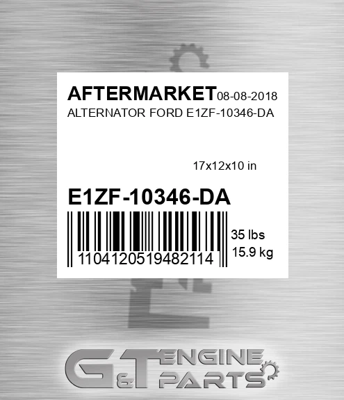 E1ZF-10346-DA Alternator Ford E1zf-10346-da for AFTERMARKET