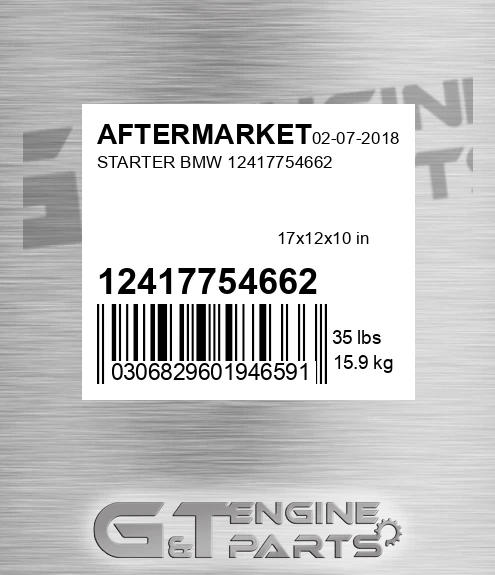 12417754662 Starter Bmw