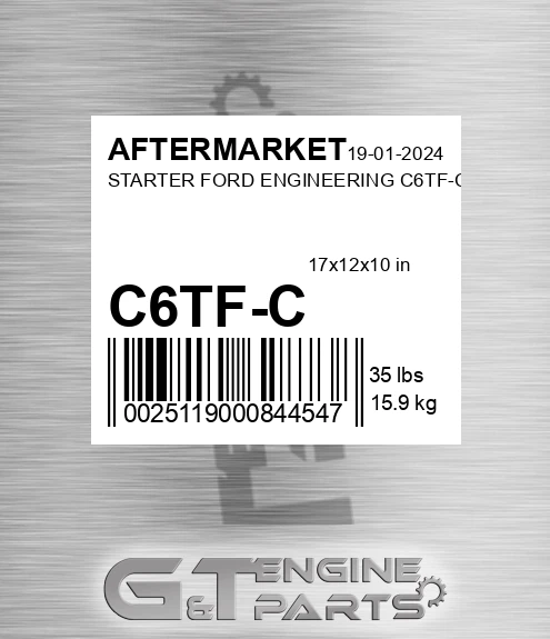 C6TF-C Starter Ford Engineering C6tf-c for AFTERMARKET