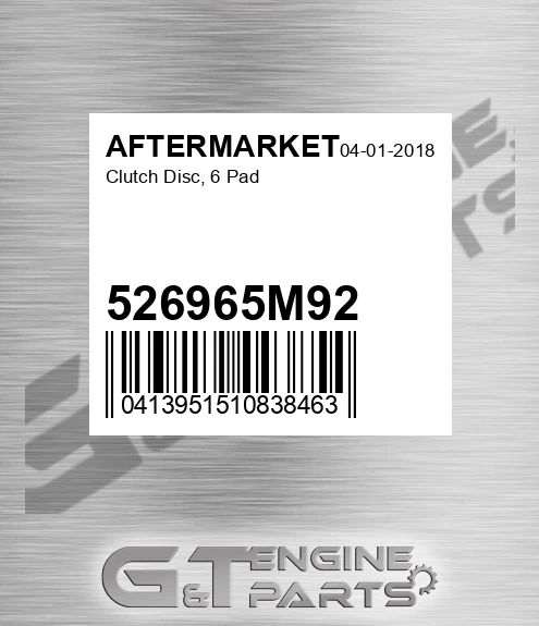 526965M92 Clutch Disc, 6 Pad for AFTERMARKET