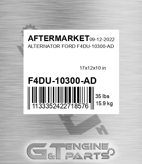 F4DU-10300-AD Alternator Ford F4du-10300-ad for AFTERMARKET
