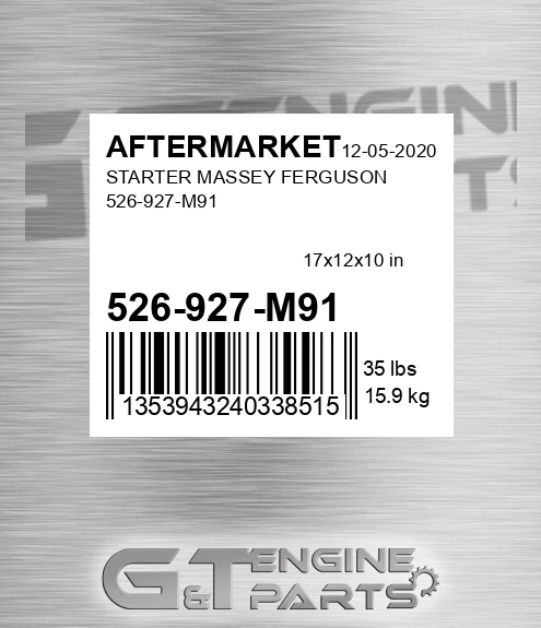 526-927-M91 Starter Massey Ferguson 526-927-m91 for AFTERMARKET