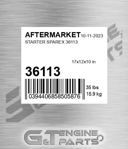 36113 Starter Sparex for AFTERMARKET