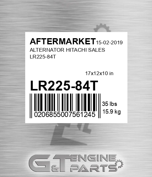 LR225-84T Alternator Hitachi Sales Lr225-84t for AFTERMARKET
