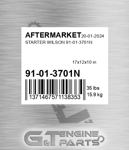 91-01-3701N Starter Wilson 91-01-3701n for AFTERMARKET