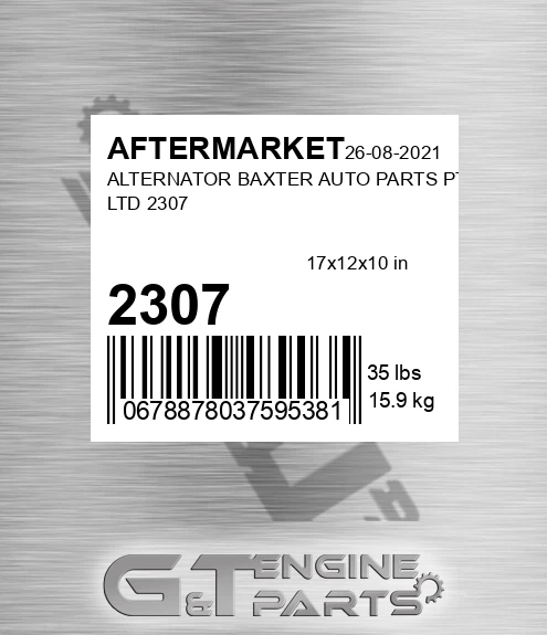 2307 Alternator Baxter Auto Parts Pty Ltd