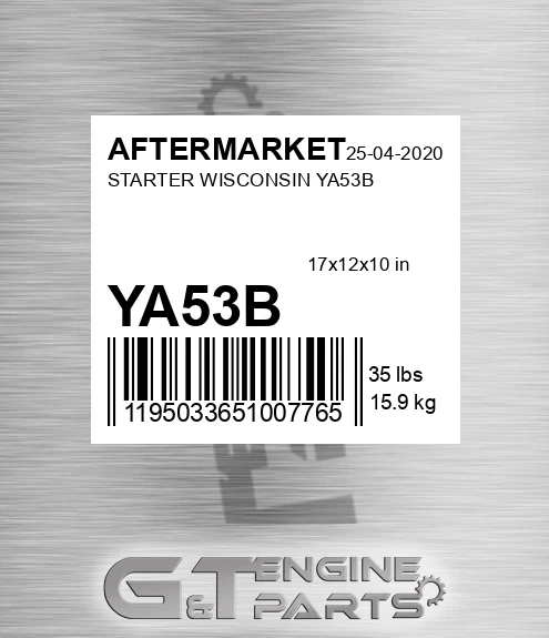YA53B Starter Wisconsin for AFTERMARKET