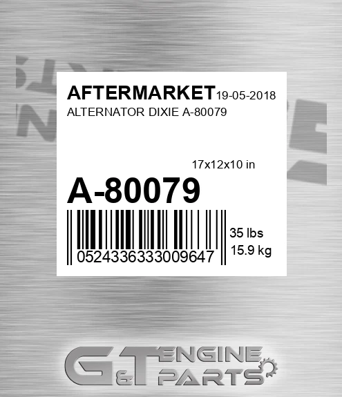 A-80079 Alternator Dixie A-80079 for AFTERMARKET