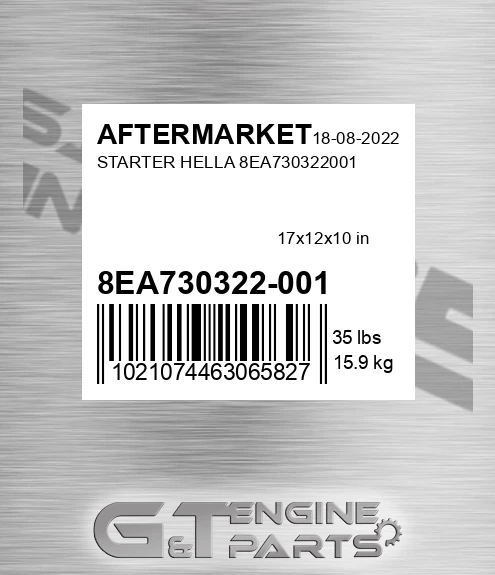 8EA730322-001 Starter Hella for AFTERMARKET