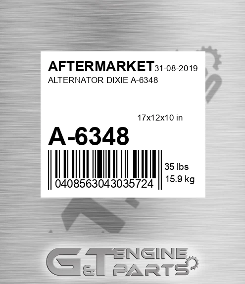 A-6348 Alternator Dixie A-6348 for AFTERMARKET