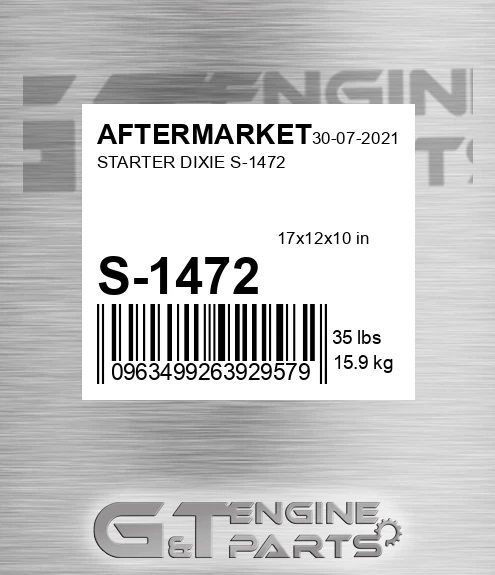 S-1472 Starter Dixie S-1472 for AFTERMARKET