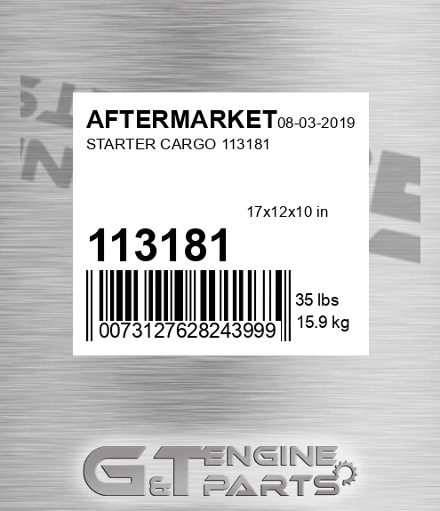 113181 Starter Cargo
