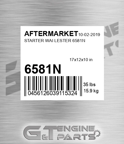 6581N Starter Wai Lester for AFTERMARKET