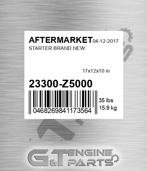 23300-Z5000 Starter Brand New for AFTERMARKET