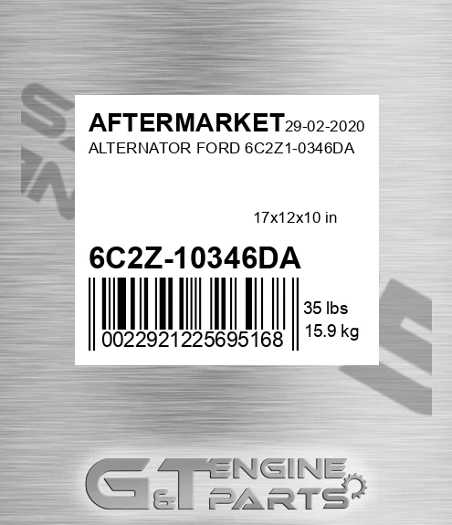 6C2Z-10346DA Alternator Ford 6c2z1-0346da for AFTERMARKET