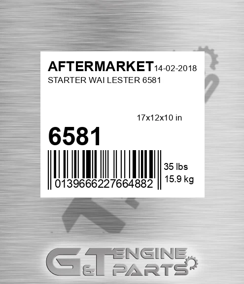 6581 Starter Wai Lester for AFTERMARKET