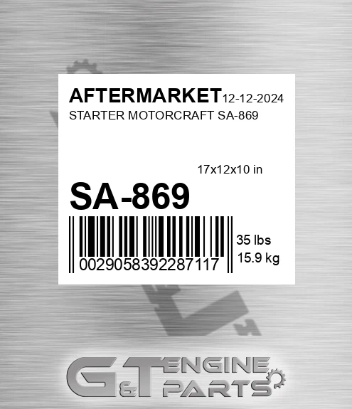 SA-869 Starter Motorcraft Sa-869 for AFTERMARKET