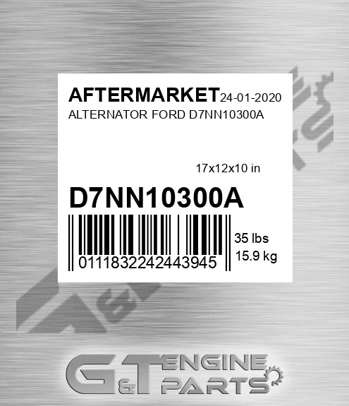 D7NN10300A Alternator Ford for AFTERMARKET