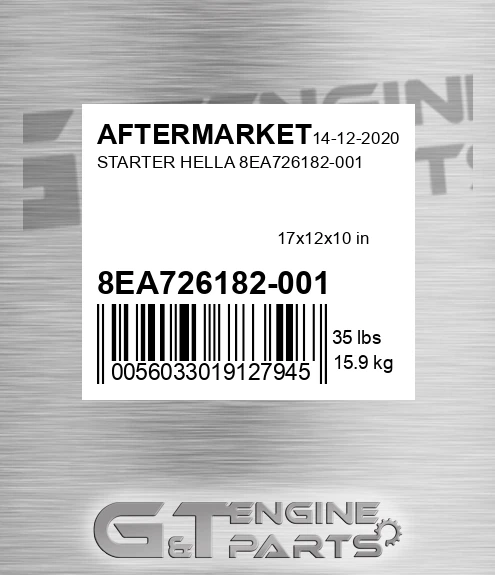 8EA726182-001 Starter Hella 8ea726182-001 for AFTERMARKET