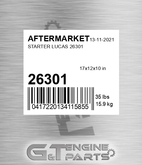 26301 AFTERMARKET Starter Lucas