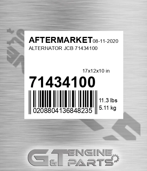 71434100 Alternator Jcb