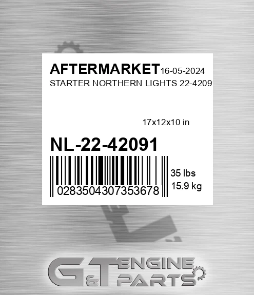 NL-22-42091 Starter Northern Lights 22-42091 for AFTERMARKET