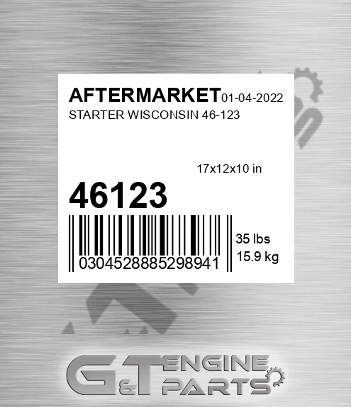 46123 Starter Wisconsin for AFTERMARKET