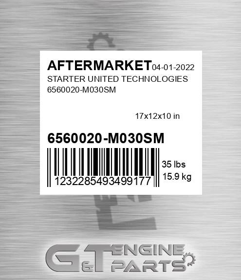 6560020-M030SM Starter United Technologies 6560020-m030sm for AFTERMARKET