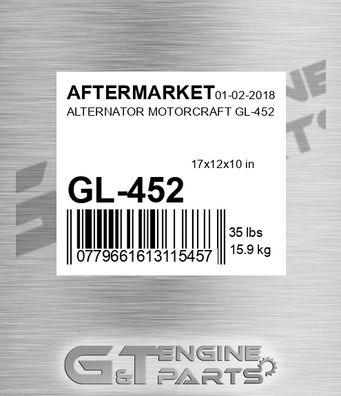 GL-452 Alternator Motorcraft Gl-452 for AFTERMARKET