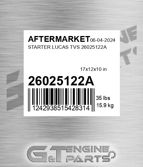26025122A Starter Lucas Tvs for AFTERMARKET