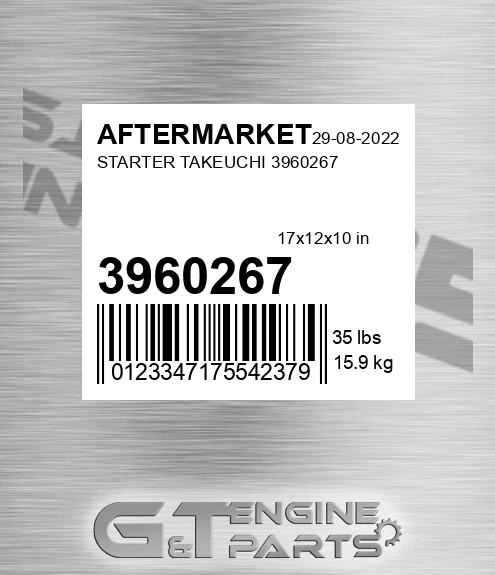3960267 Starter Takeuchi for AFTERMARKET