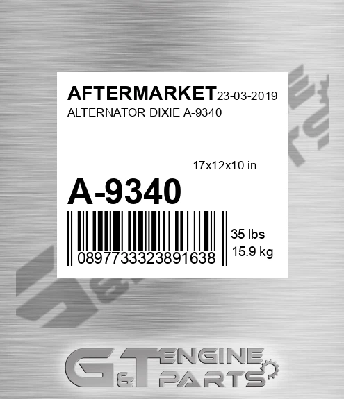 A-9340 Alternator Dixie A-9340 for AFTERMARKET