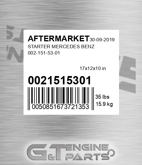 0021515301 Starter Mercedes Benz for AFTERMARKET