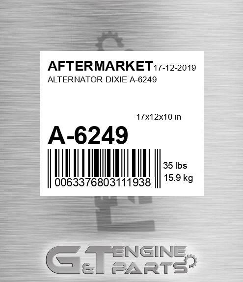 A-6249 Alternator Dixie A-6249 for AFTERMARKET