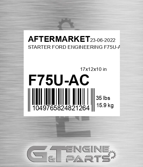 F75U-AC Starter Ford Engineering F75u-ac for AFTERMARKET