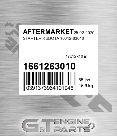 1661263010 Starter Kubota