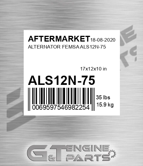 ALS12N-75 Alternator Femsa Als12n-75 for AFTERMARKET