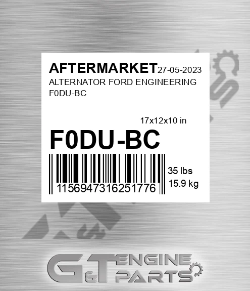 F0DU-BC Alternator Ford Engineering F0du-bc for AFTERMARKET