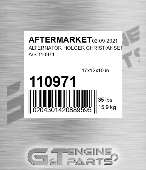 110971 Alternator Holger Christiansen A/s