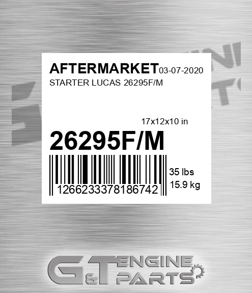 26295F/M Starter Lucas for AFTERMARKET