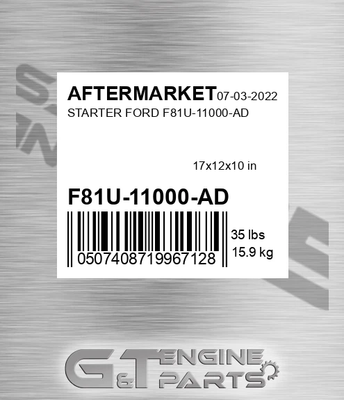 F81U-11000-AD Starter Ford F81u-11000-ad for AFTERMARKET