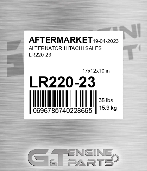 LR220-23 Alternator Hitachi Sales Lr220-23 for AFTERMARKET